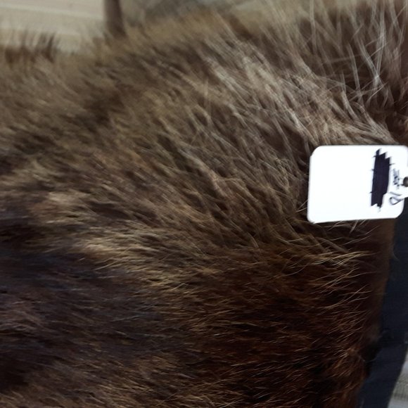 Genuine Raccoon Real Fur Throw Pillow - Picture 2 of 6